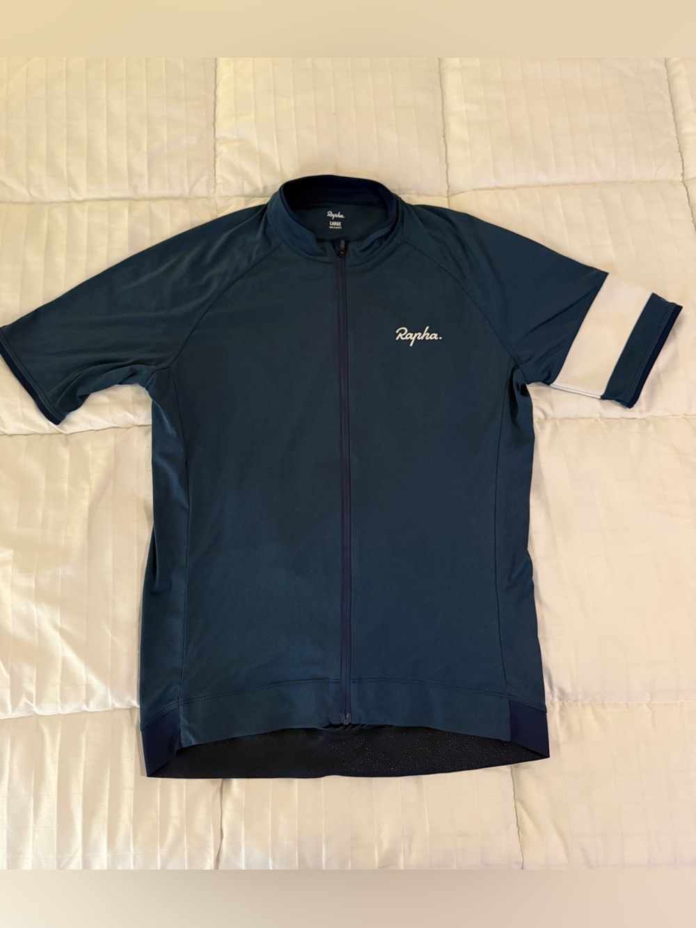 Rapha Mens Large Core Short Sleeve Cycling Jersey, Navy blue like new condition